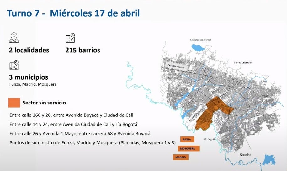 Mapa turno 7 racionamiento de agua