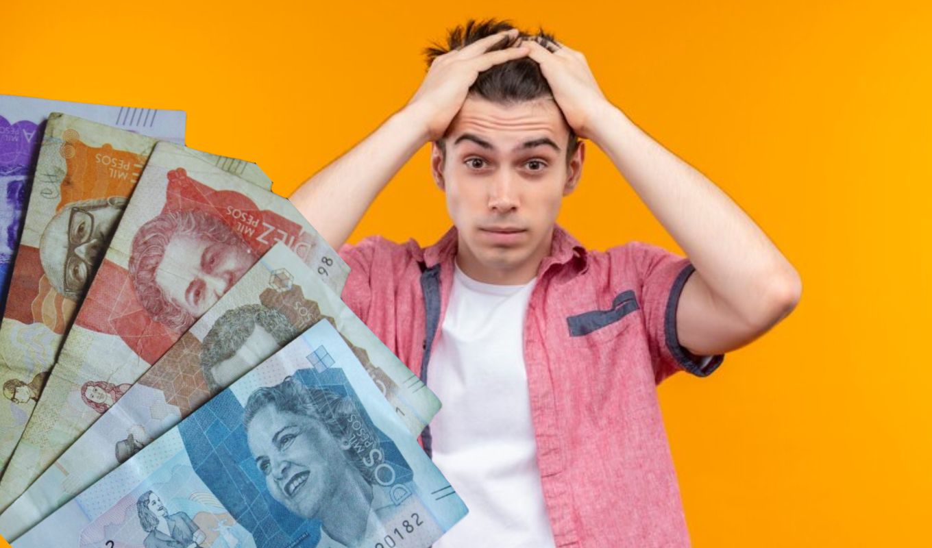 Joven con cara preocupada - dinero colombiano