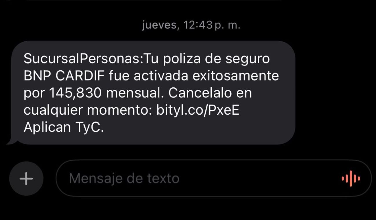 mensaje de nueva modalidad de estafa