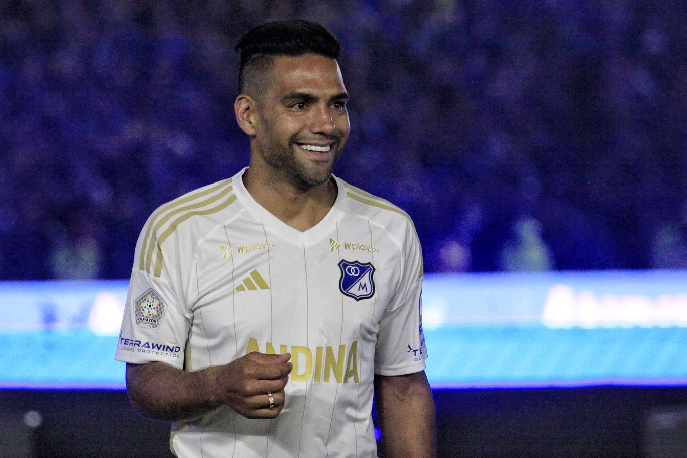 Falcao en la presentación oficial con Millonarios