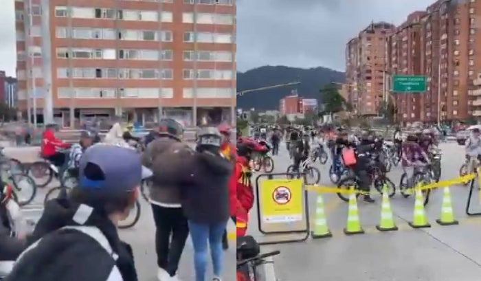 Motociclistas en ciclovía