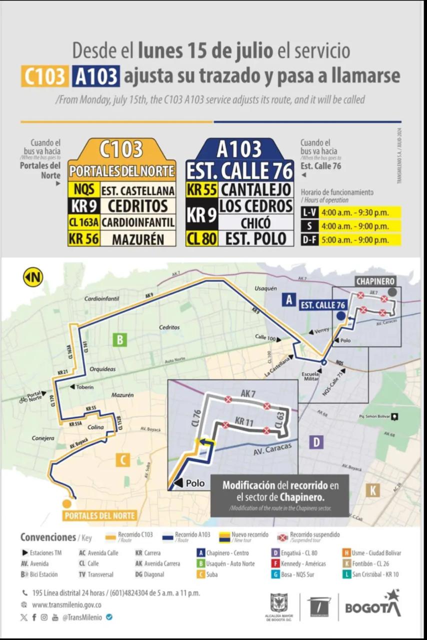 Rutas del SITP cambia su recorrido