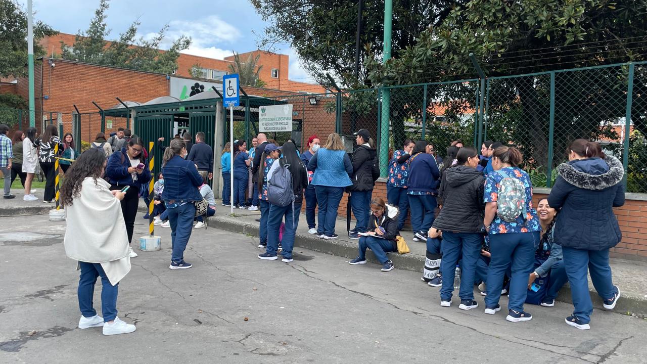 Plantón de madres comunitarias del ICBF en Bogotá