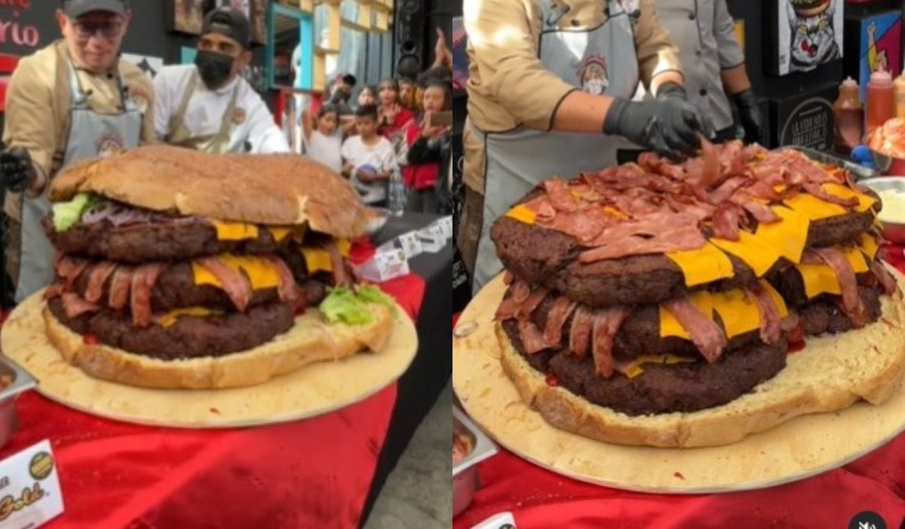 Hamburguesa más grande del país pesa más de 100 kilos
