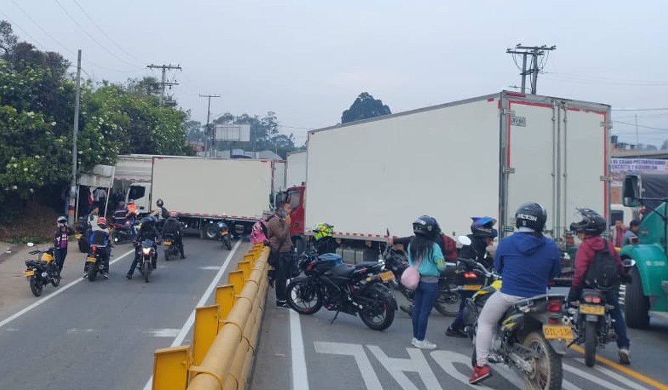 Bloqueos en las vías de Cundinamarca