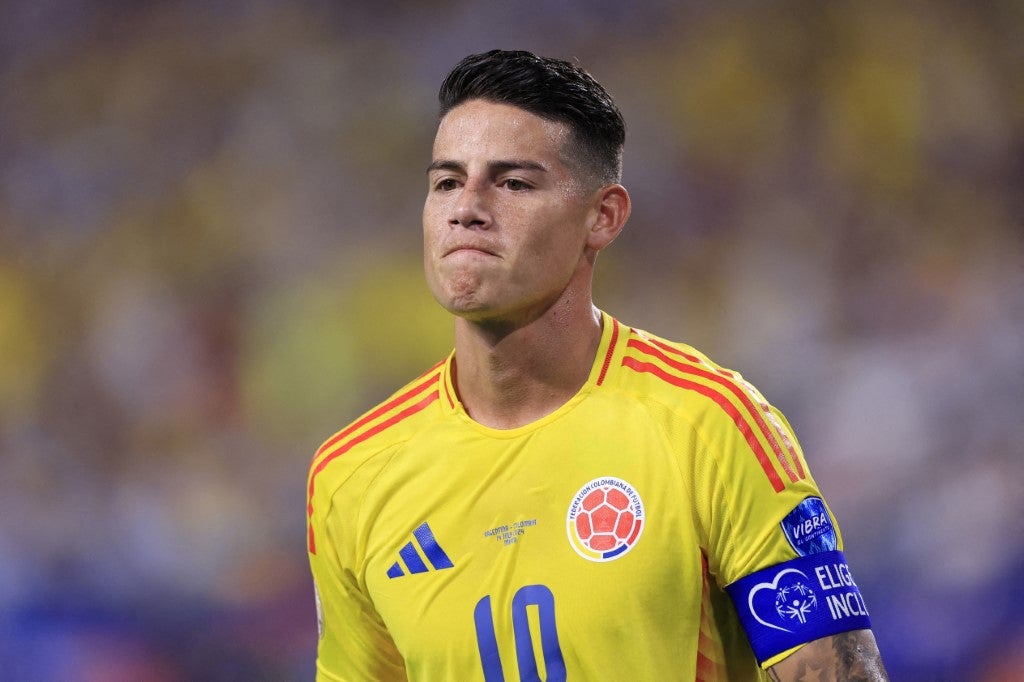 James Rodríguez en un partido de la Selección Colombia