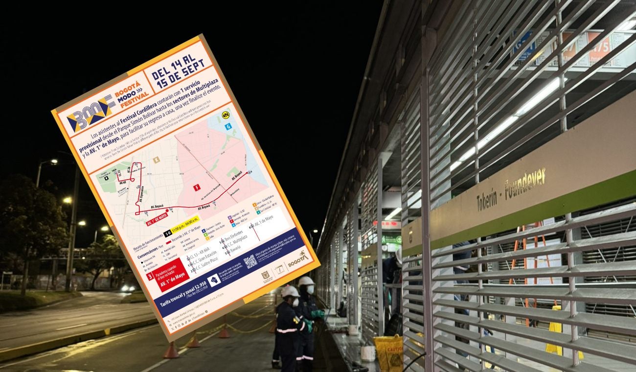 Las rutas de Transmilenio para el Festival Cordillera