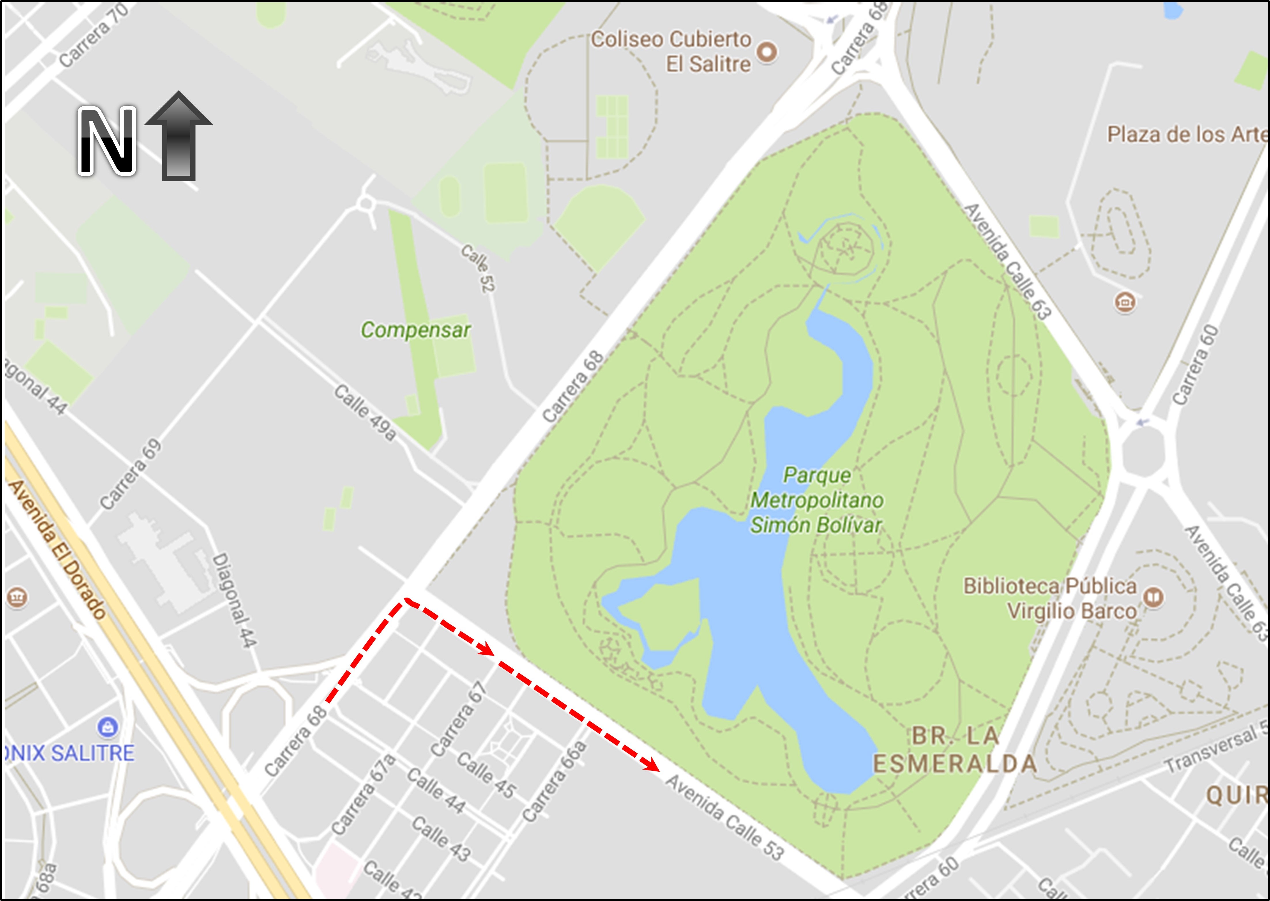 Desvío en sentido Sur - Oriente