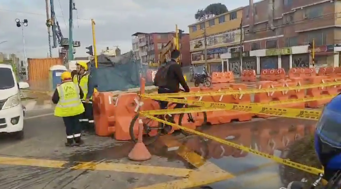 Cierre en vía - Puente Aranda Bogotá