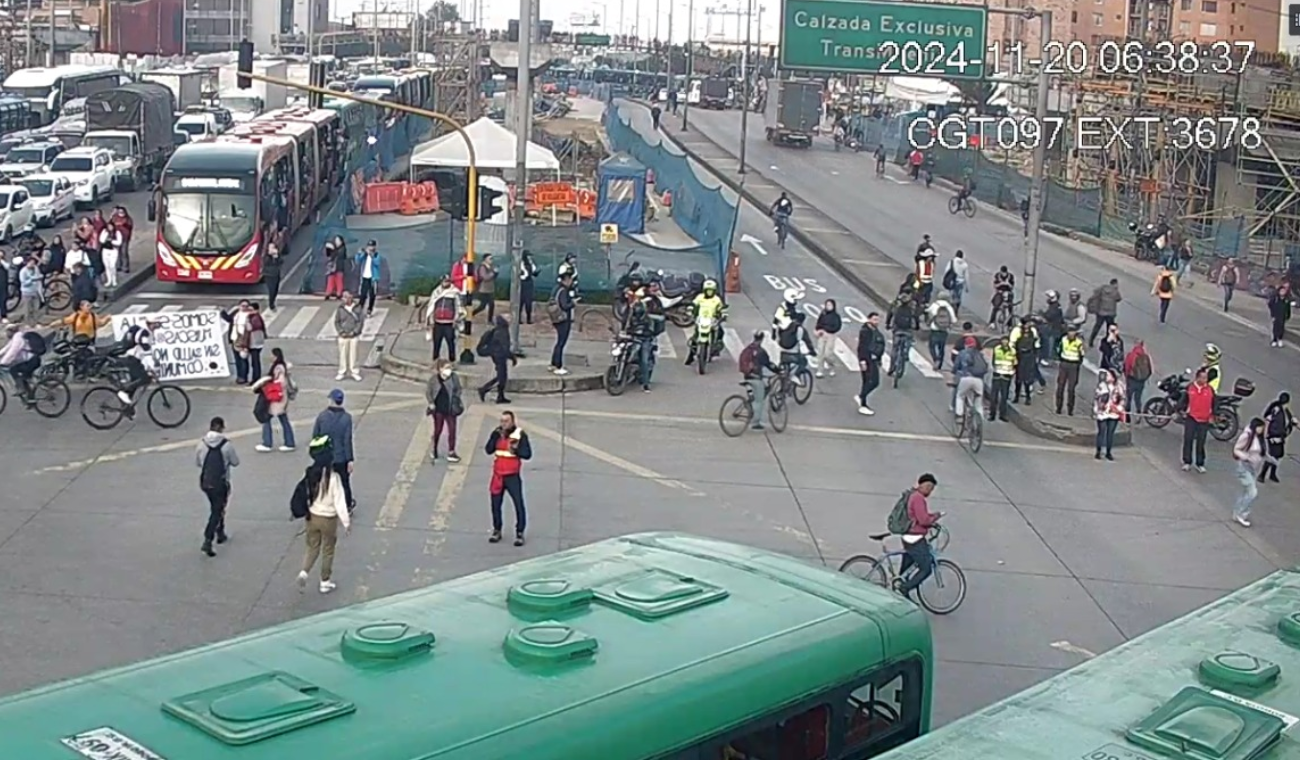 Manifestaciones autopista Sur con Av. Bosa