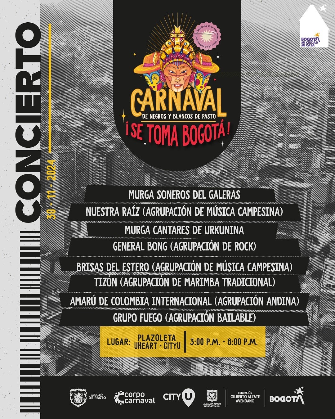 Concierto Carnaval de Negros y Blancos en Bogotá