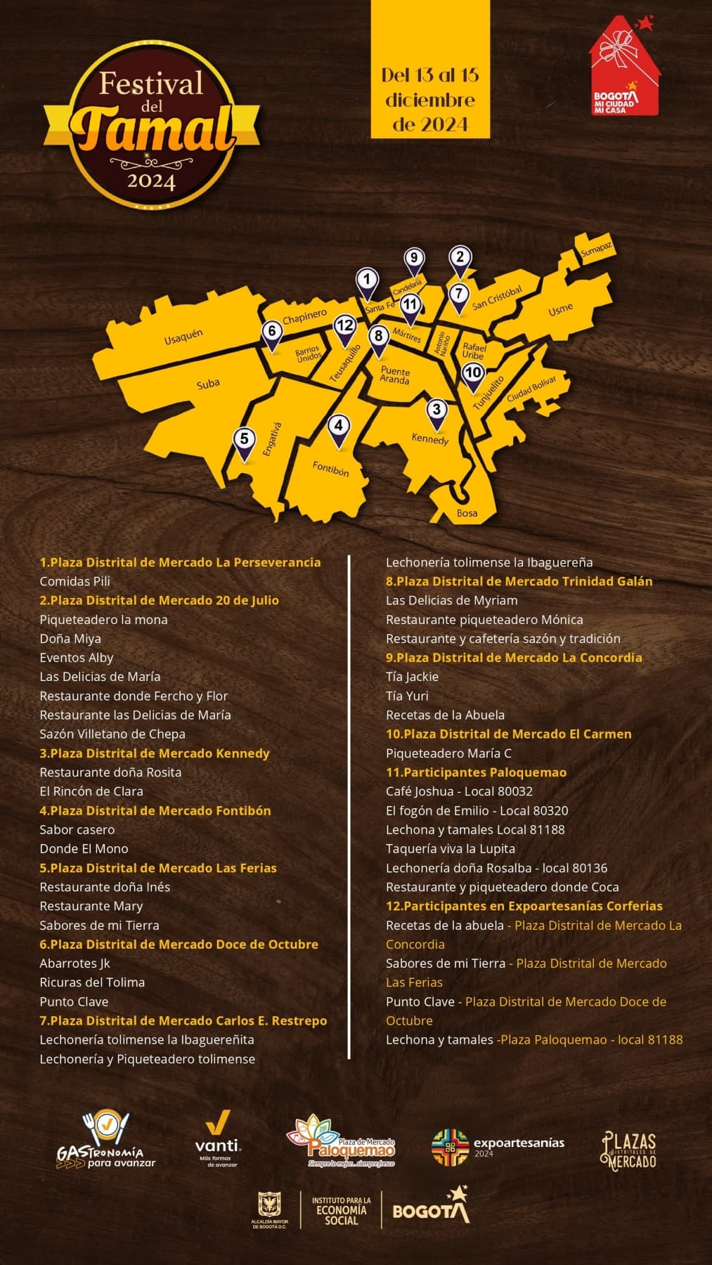 Mapa del Festival del Tamal 2024