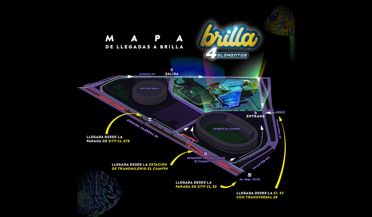 Mapa de llegadas a Brilla