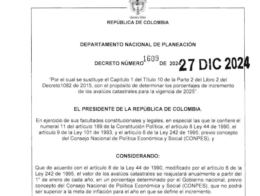 Decreto del aumento del impuesto predial