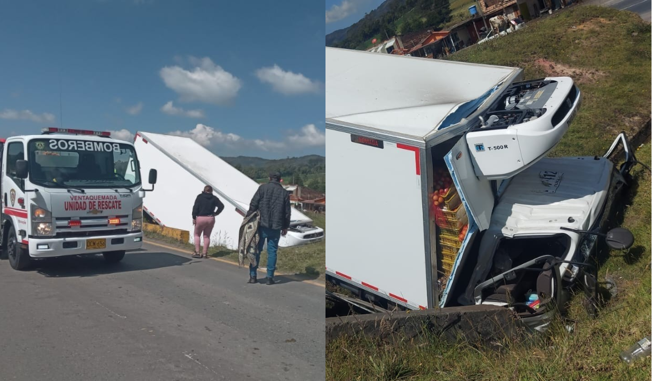 Accidente en la vía Bogotá - Tunja: bomberos locales realizaron rescate
