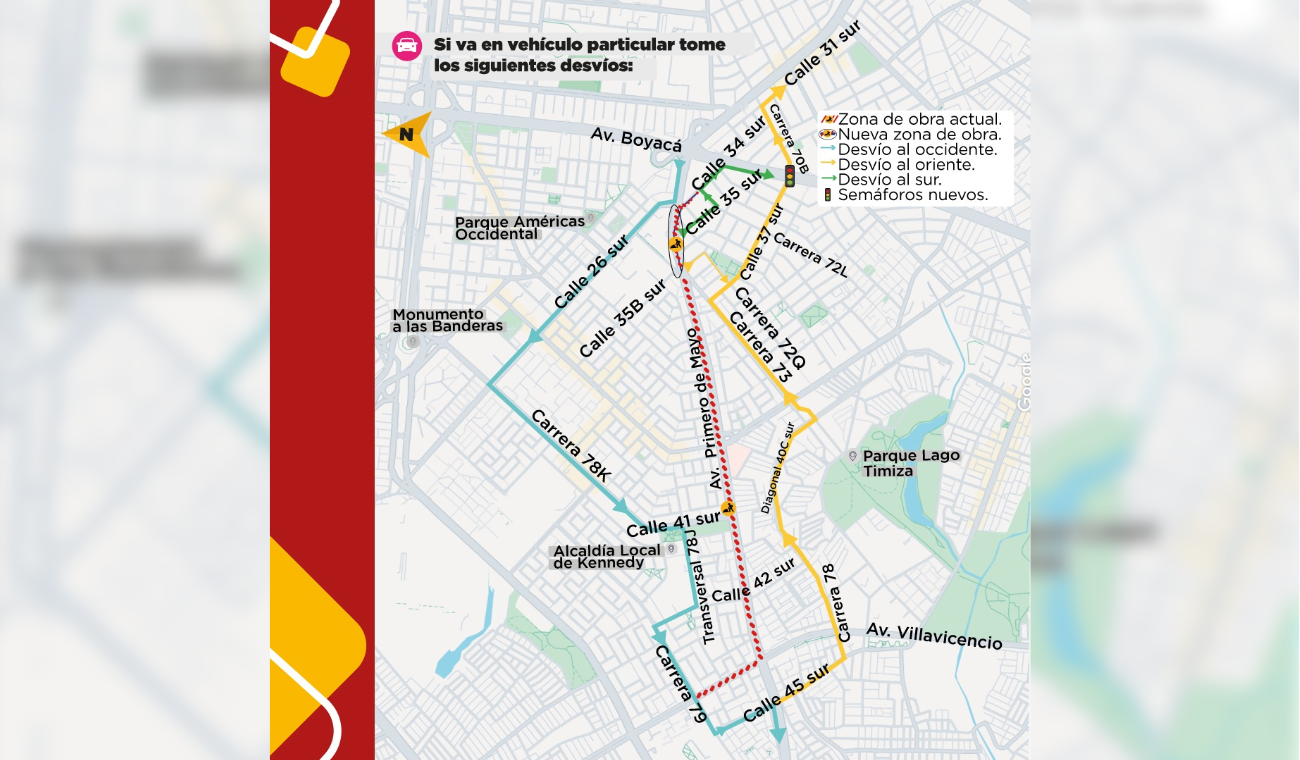 Metro de Bogotá - Desvíos Av. Primero de Mayo