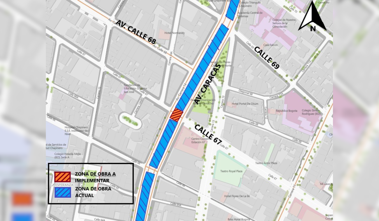 Cierre total de la calle 67 por la av. Caracas