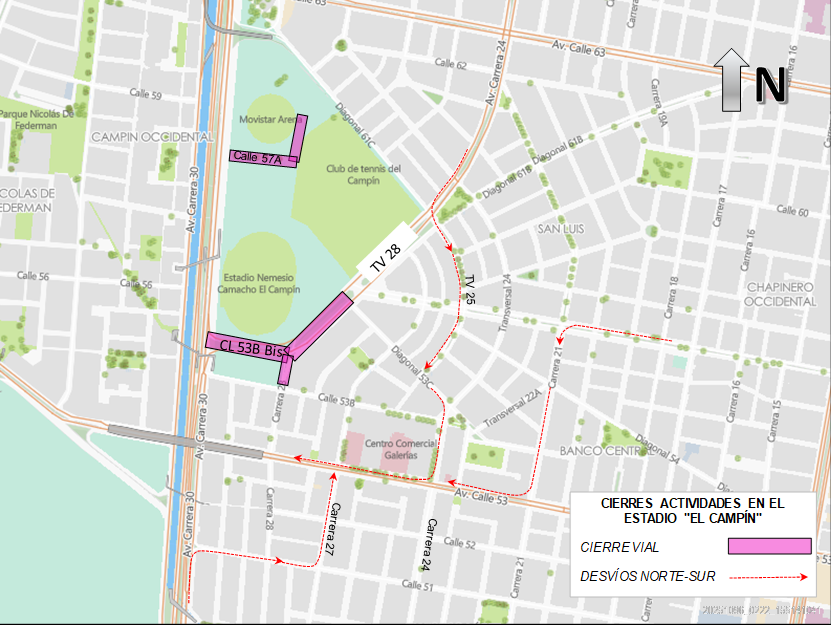 Cierres viales por concierto de Shakira en Bogotá