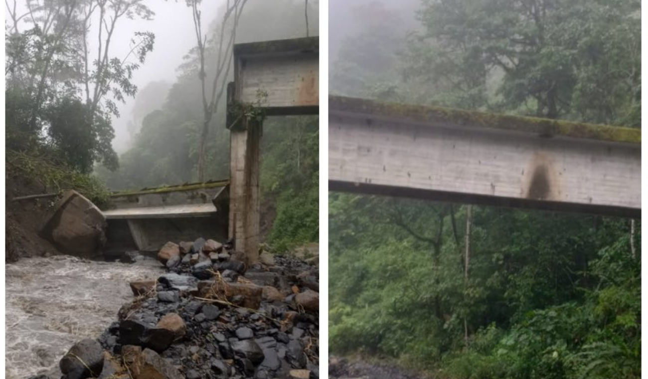 Se desploma importante puente en Cundinamarca: Conductores quedaron asustados