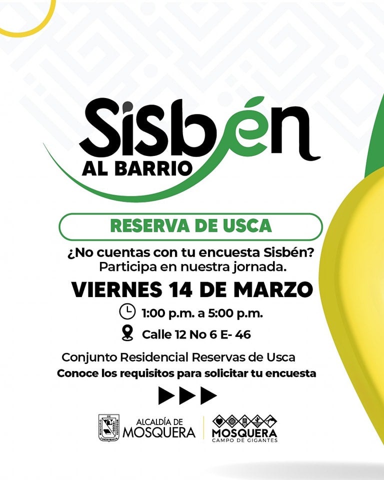 Sisbén al Barrio en Mosquera