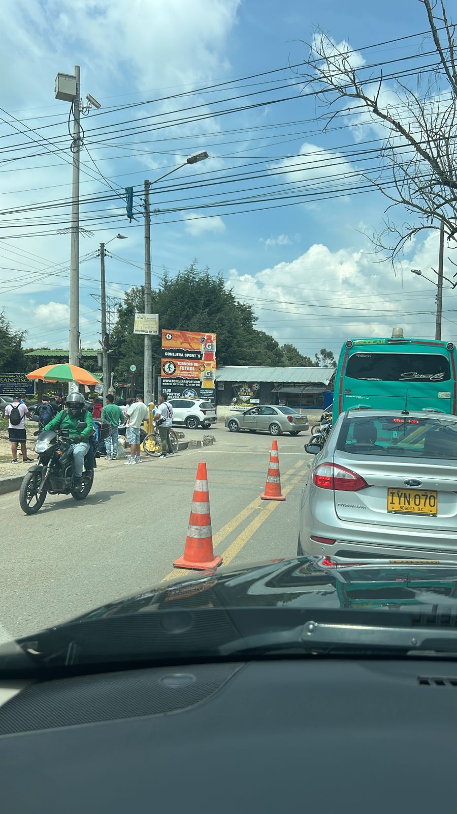 Sector la conejera con trancones viales.