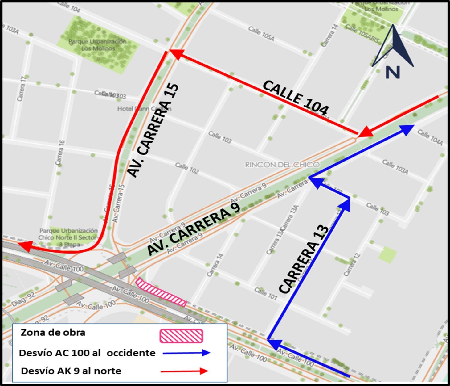 Cierre total Calle 100