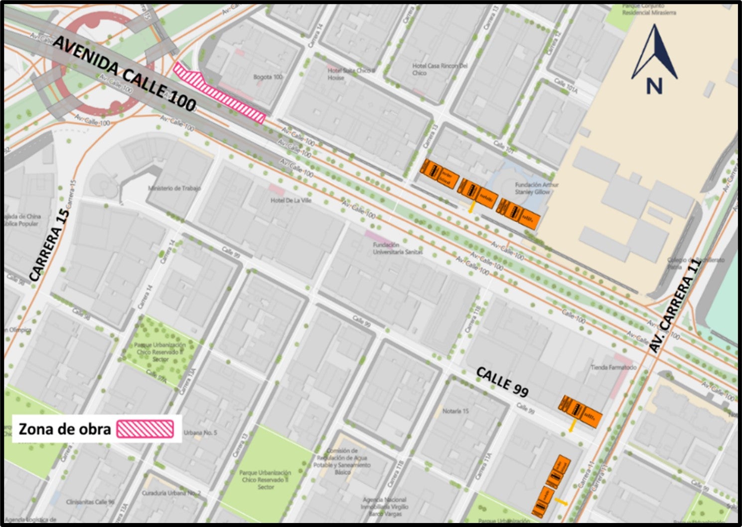 Cierre total Calle 100