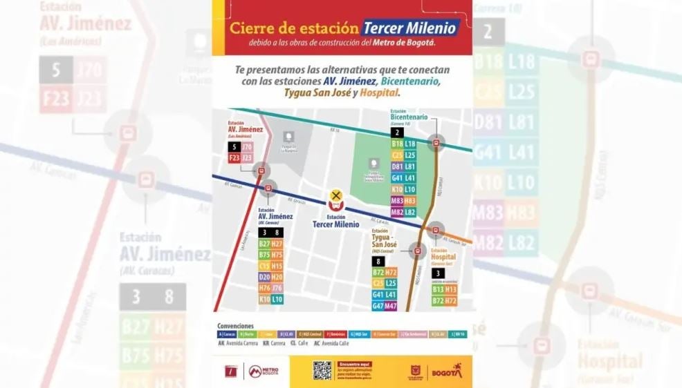 TransMilenio cierra estación Tercer Milenio