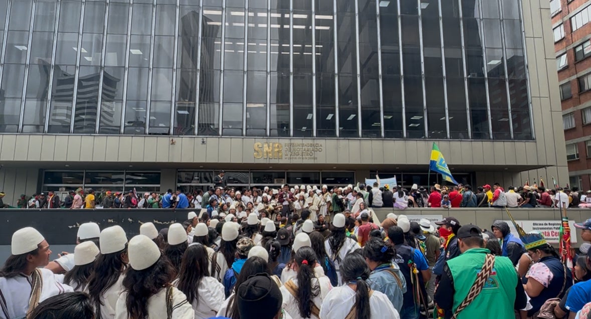 Movilización indígena en Bogotá