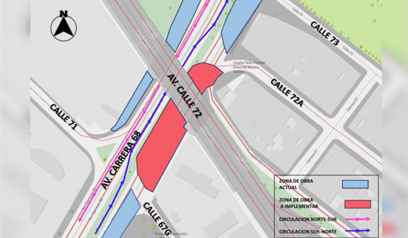 Cierre en la Avenida 68