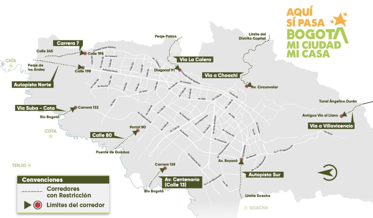 Las vías donde aplica el pico y placa regional del 23 de junio de 2025