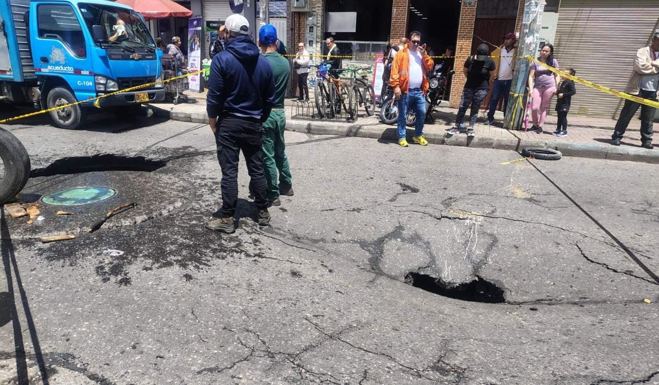Hueco en el barrio Villa María, de Suba