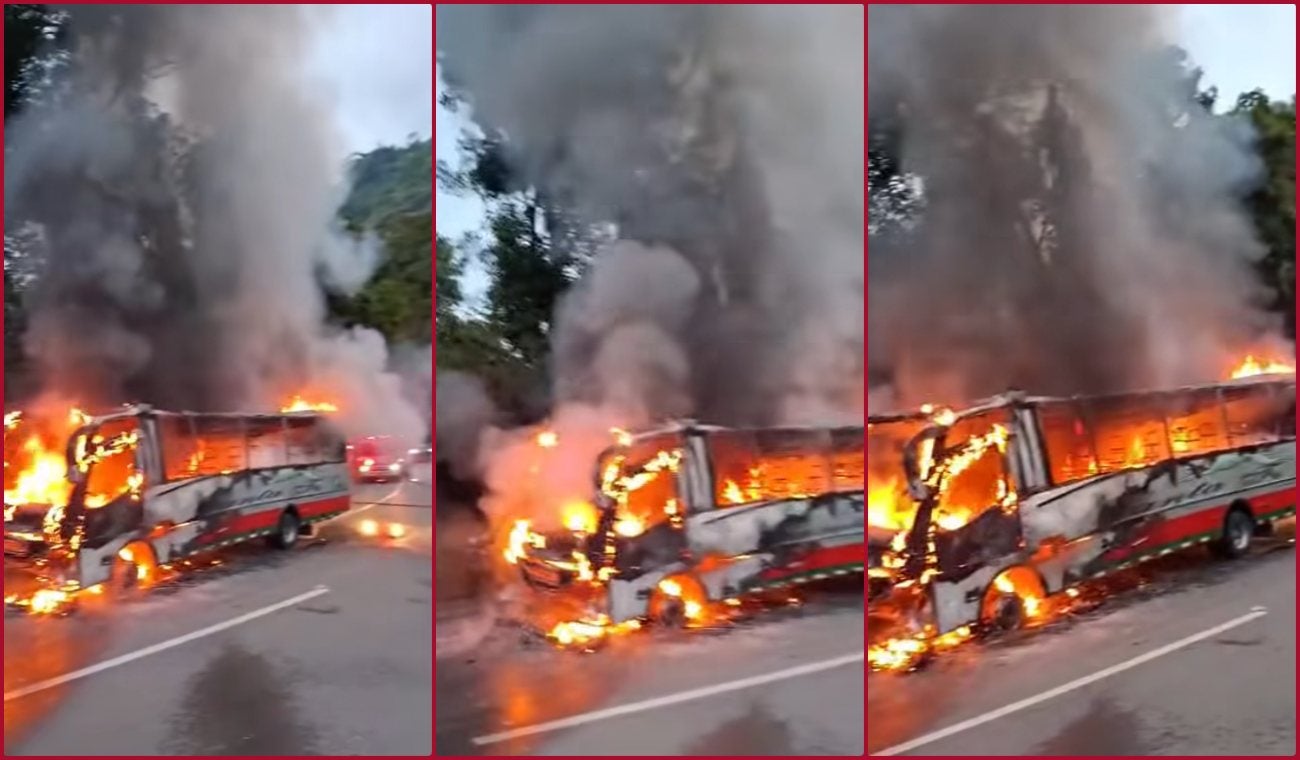 Incendio en la vía Bogotá-Villeta