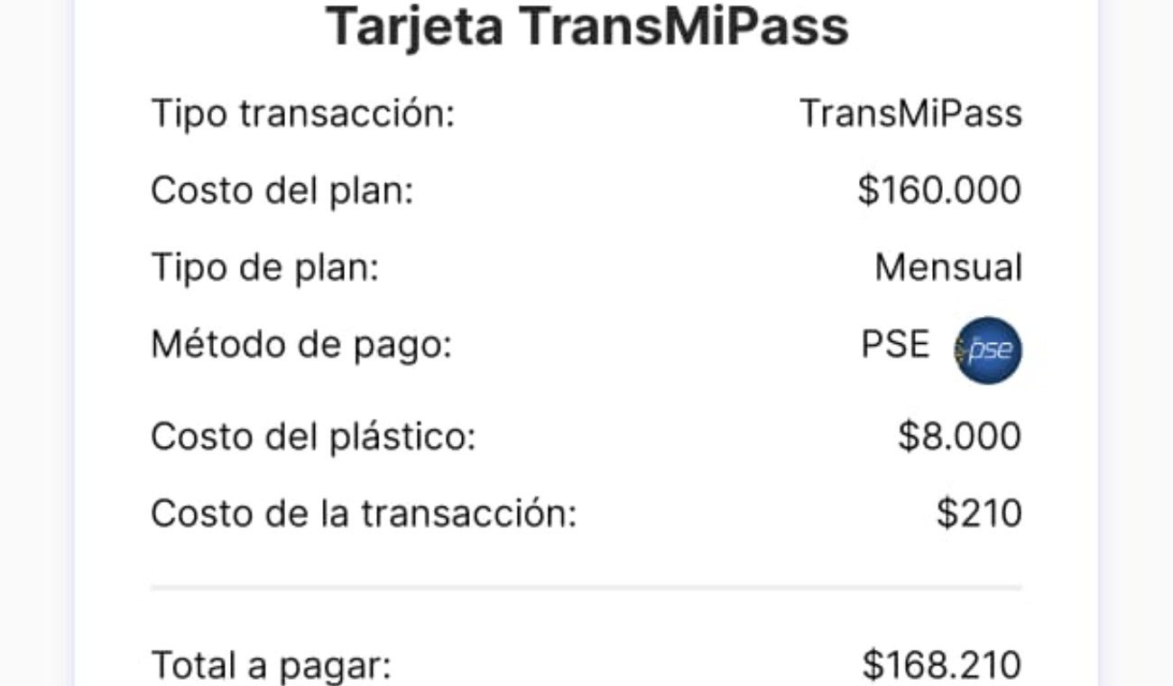 Así se ve la recarga inicial de Transmipass