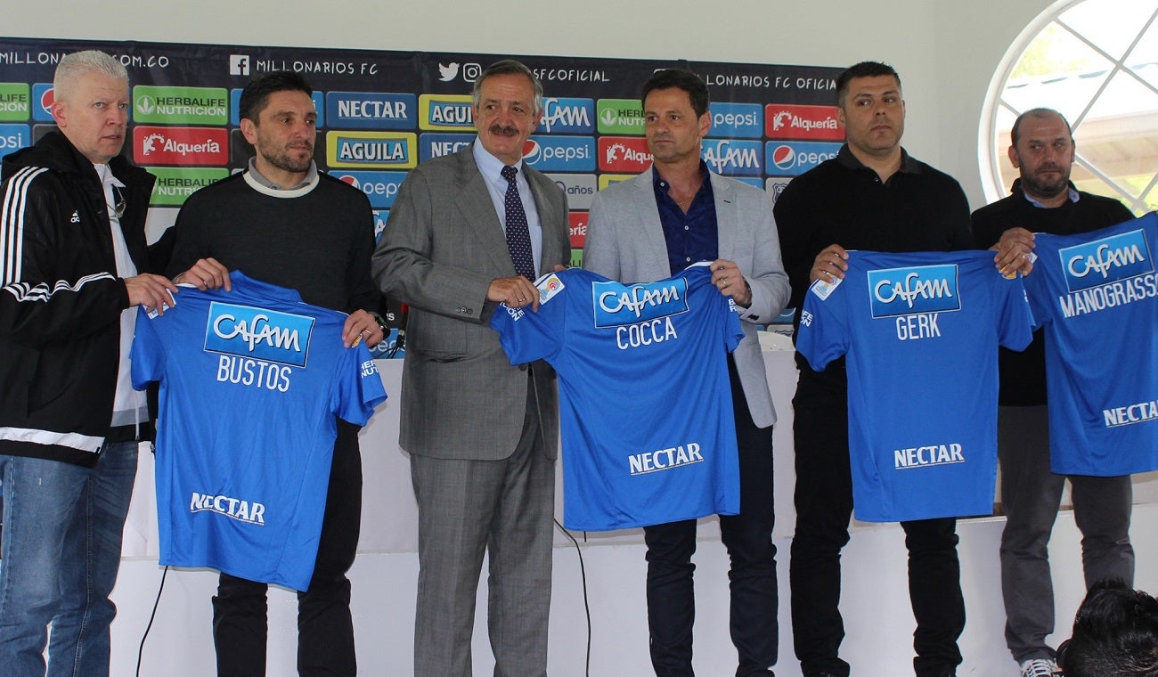 Diego Cocca, cuando fue presentado como técnico de Millonarios