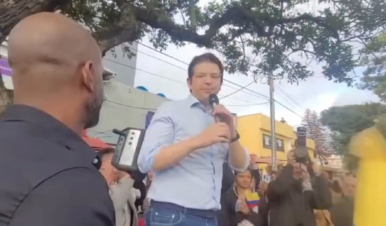 Edil Mosquera y Miguel Uribe Turbay, el día del atentado