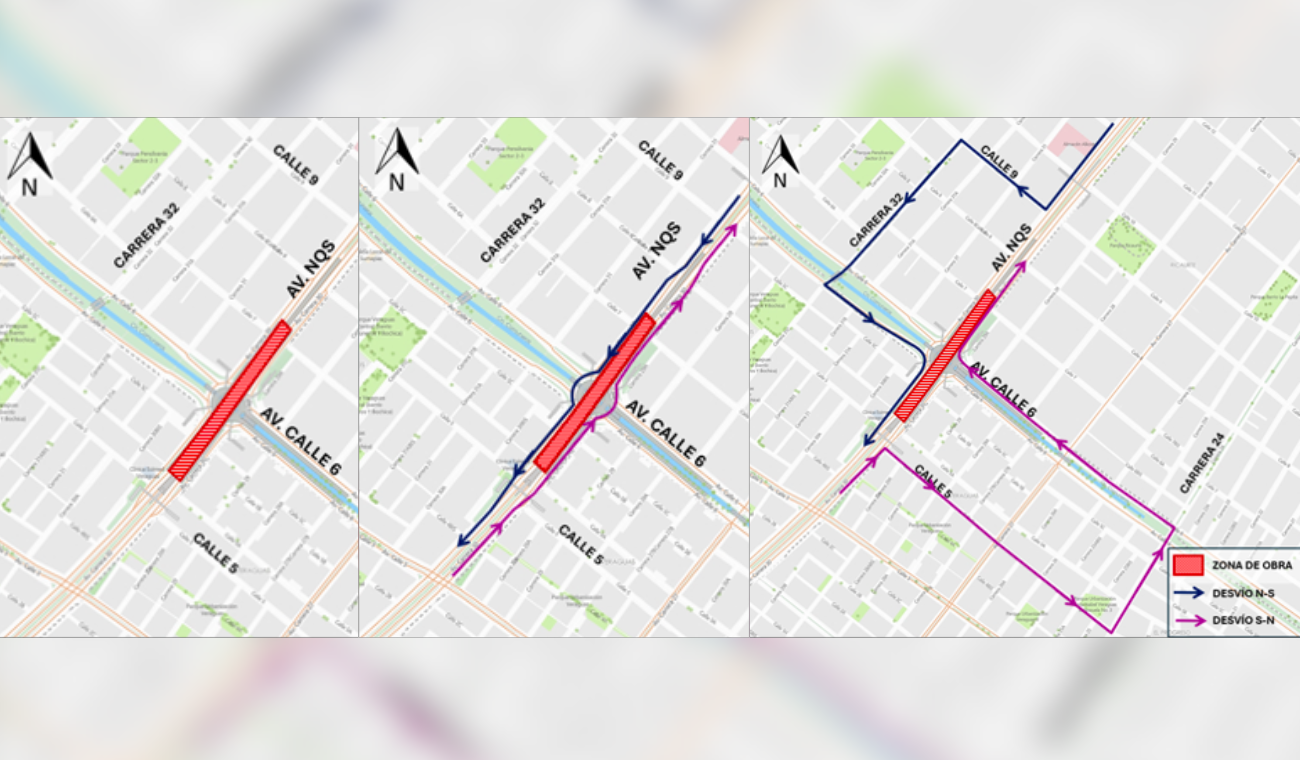 Cierres en la NQS con calle Sexta