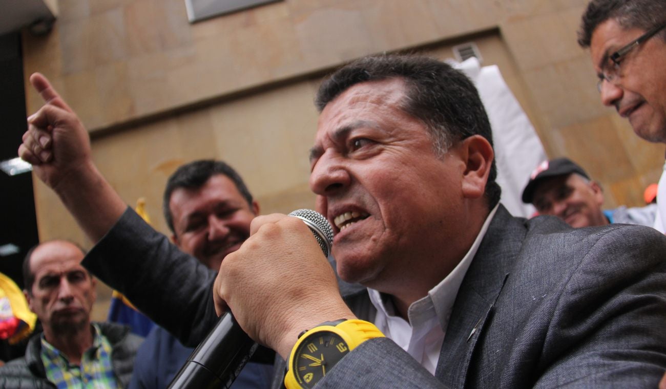 Hugo Ospina, líder de taxistas en Bogotá
