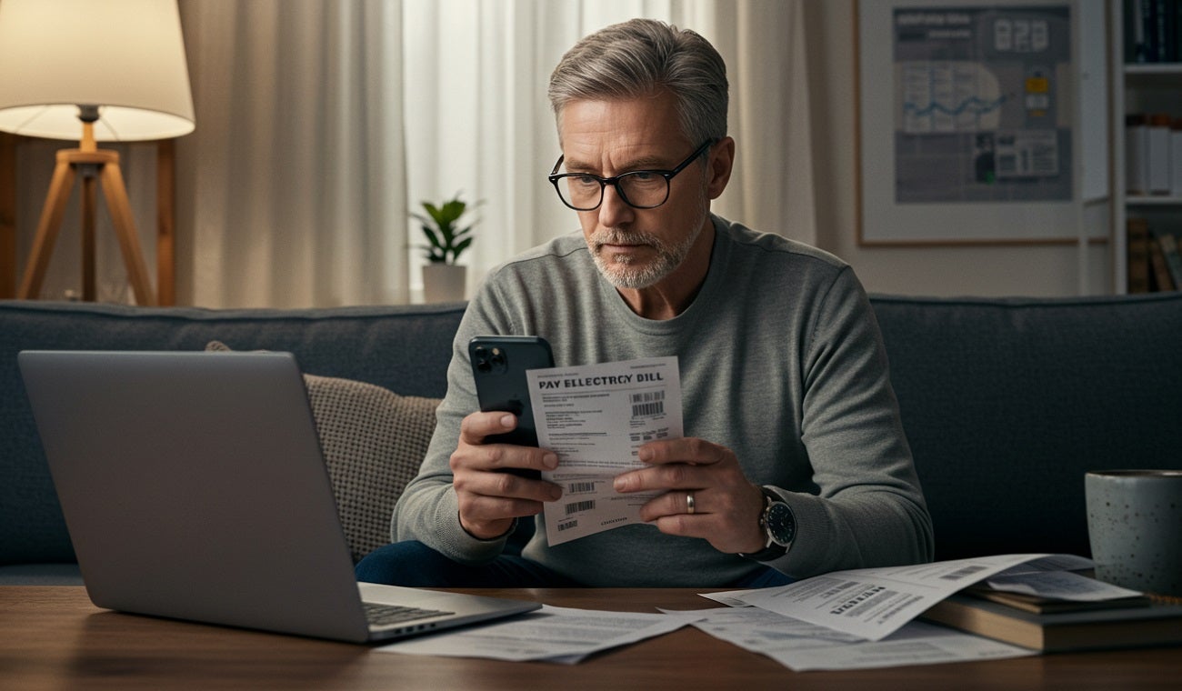 Imagen ilustrativa de un pago de servicio de la luz