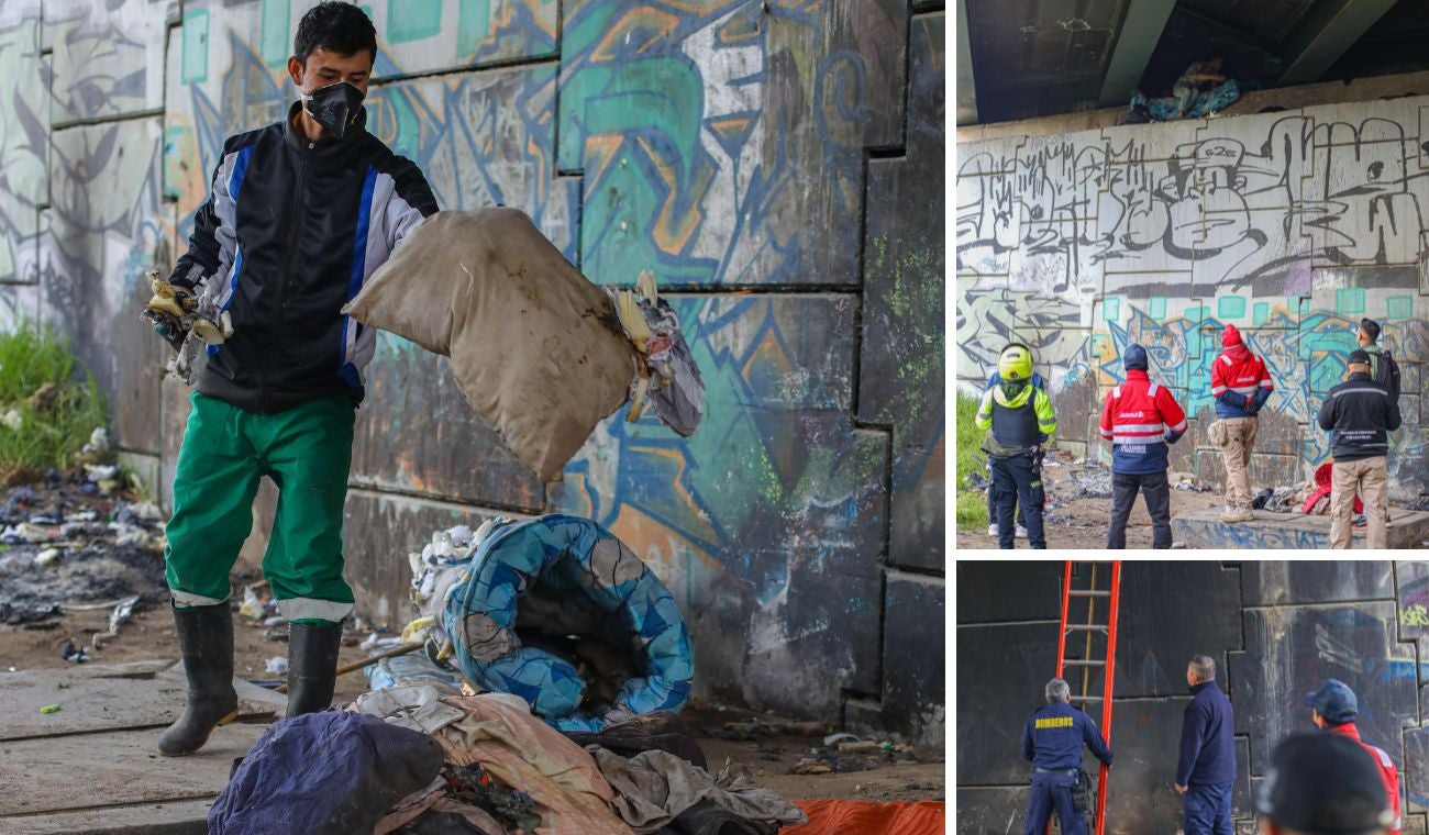 Alcaldía de Mosquera hace limpieza en puente vehicular: ciudadanos felices