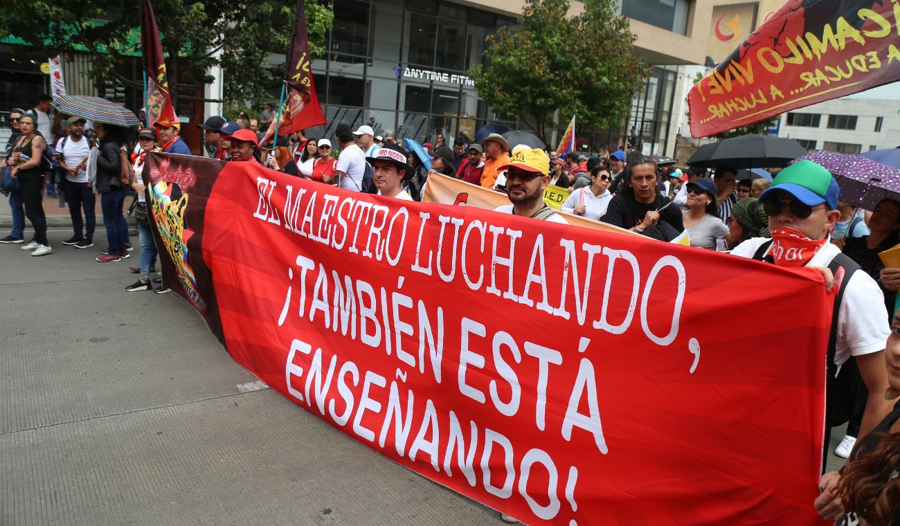 Paro de maestros en Bogotá