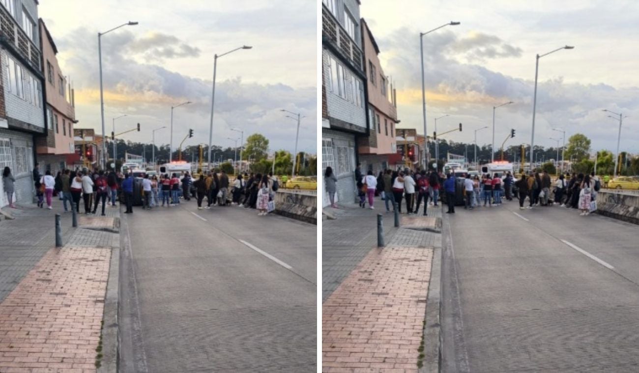 Accidente en San Cristóbal: vehículo terminó volcado en la vía