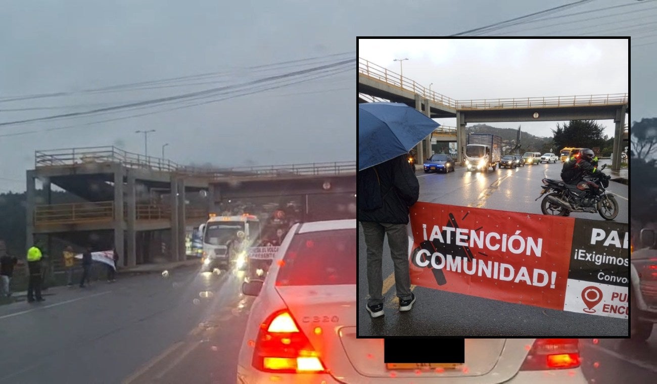 Bloqueo en la vía a La Calera