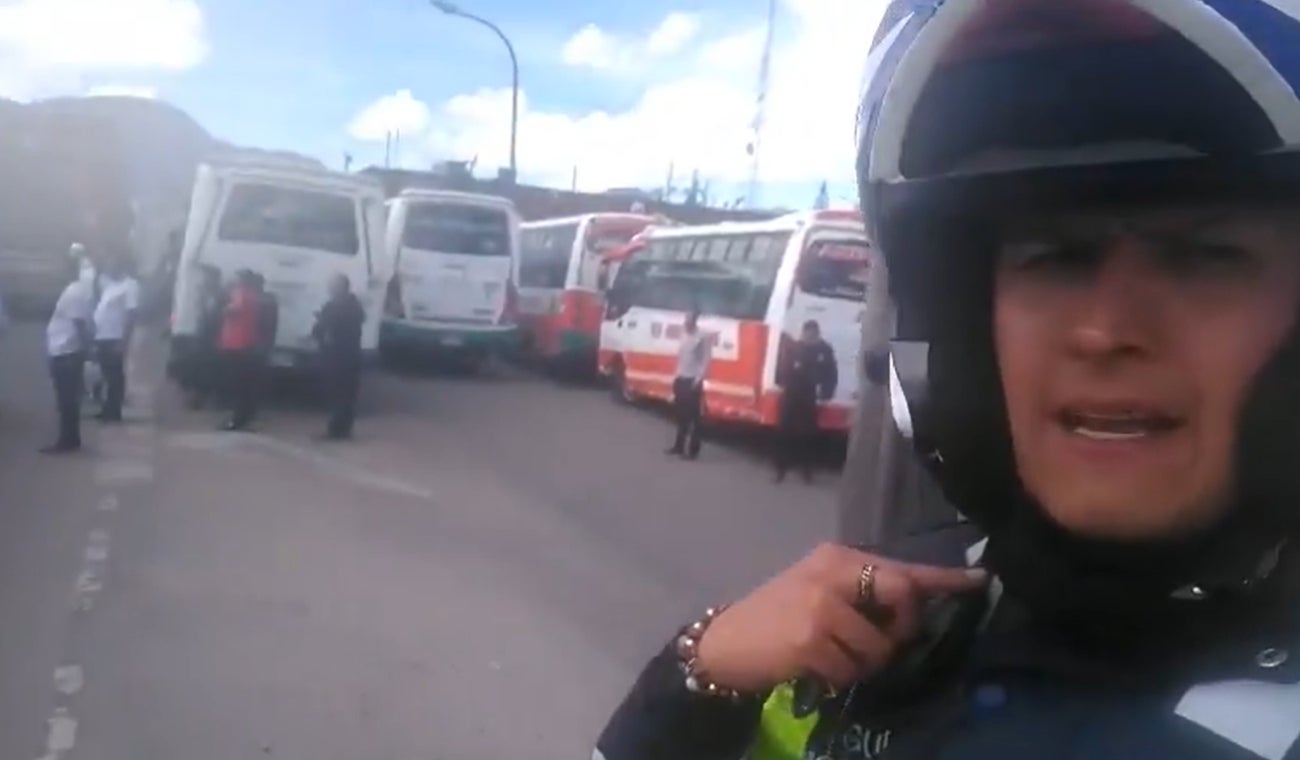 Manifestación de transportadores en Puente Aranda