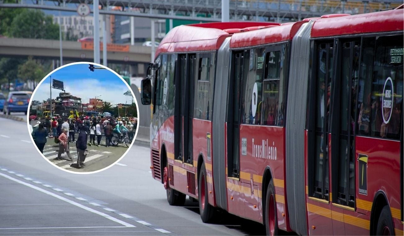 Manifestación paraliza TransMilenio y la movilidad en Suba