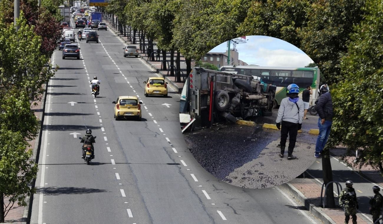 Volcamiento en la calle 80