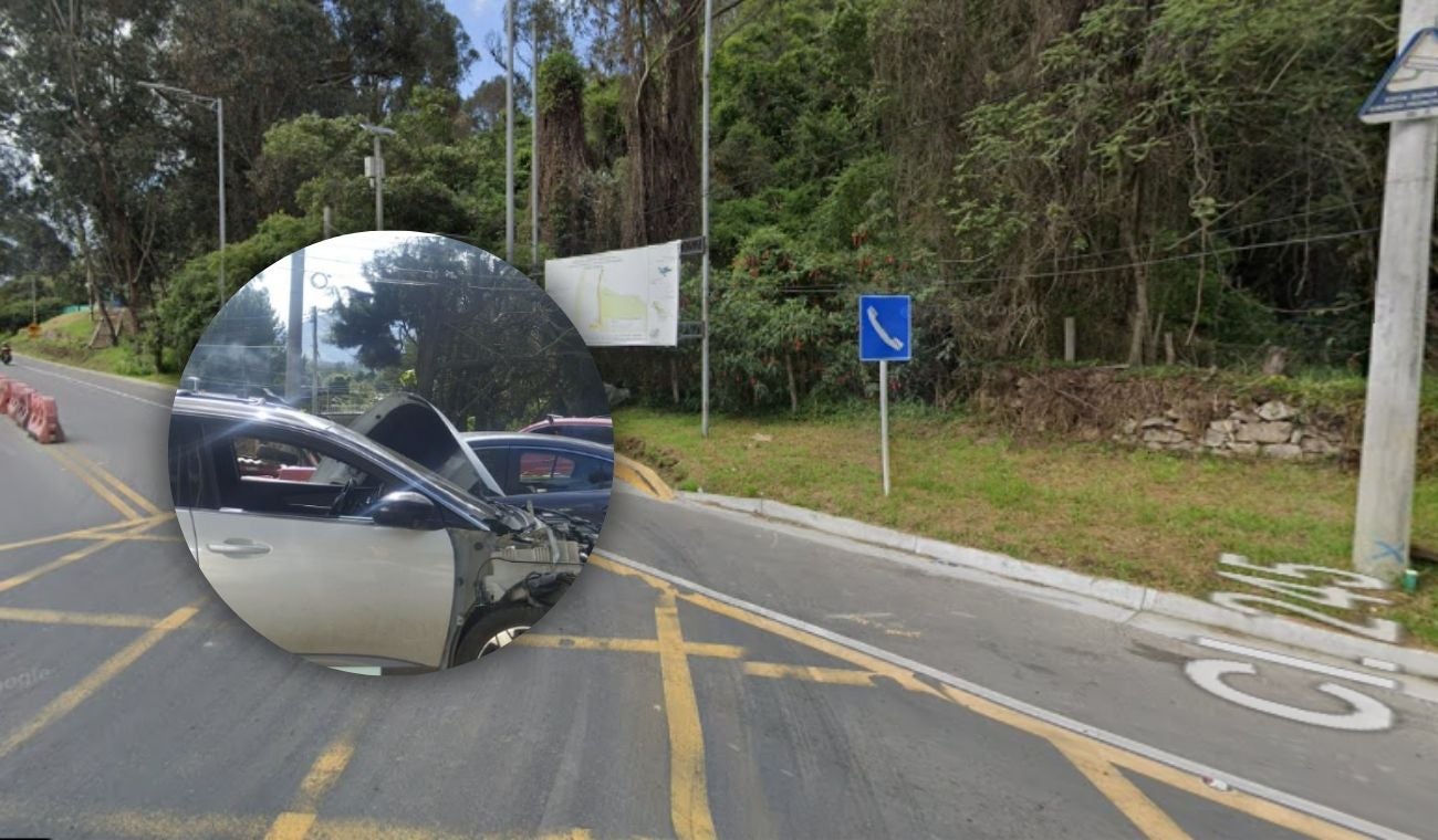 Choque en la carrera séptima, saliendo de Bogotá