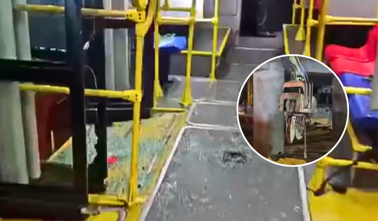 Máquina del metro cayó sobre TransMilenio: techo destrozado y 4 heridos