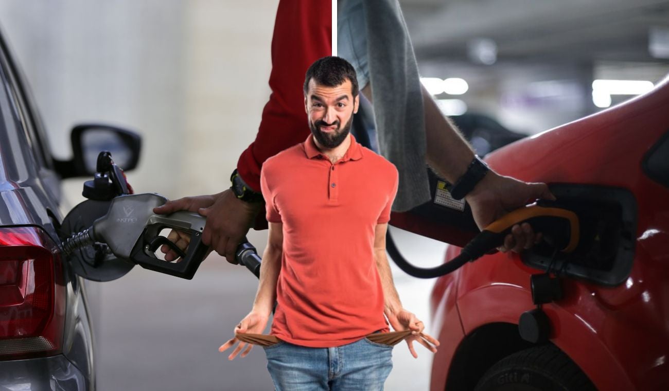 Persona dudando entre comprar un vehículo mecánico o híbrido