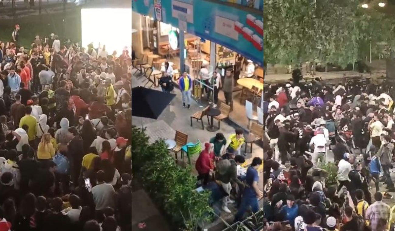 Hinchas armaron el desorden en Bogotá